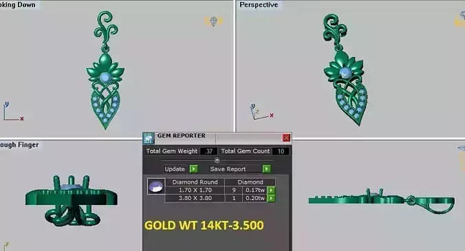 flower pendant set diamonds