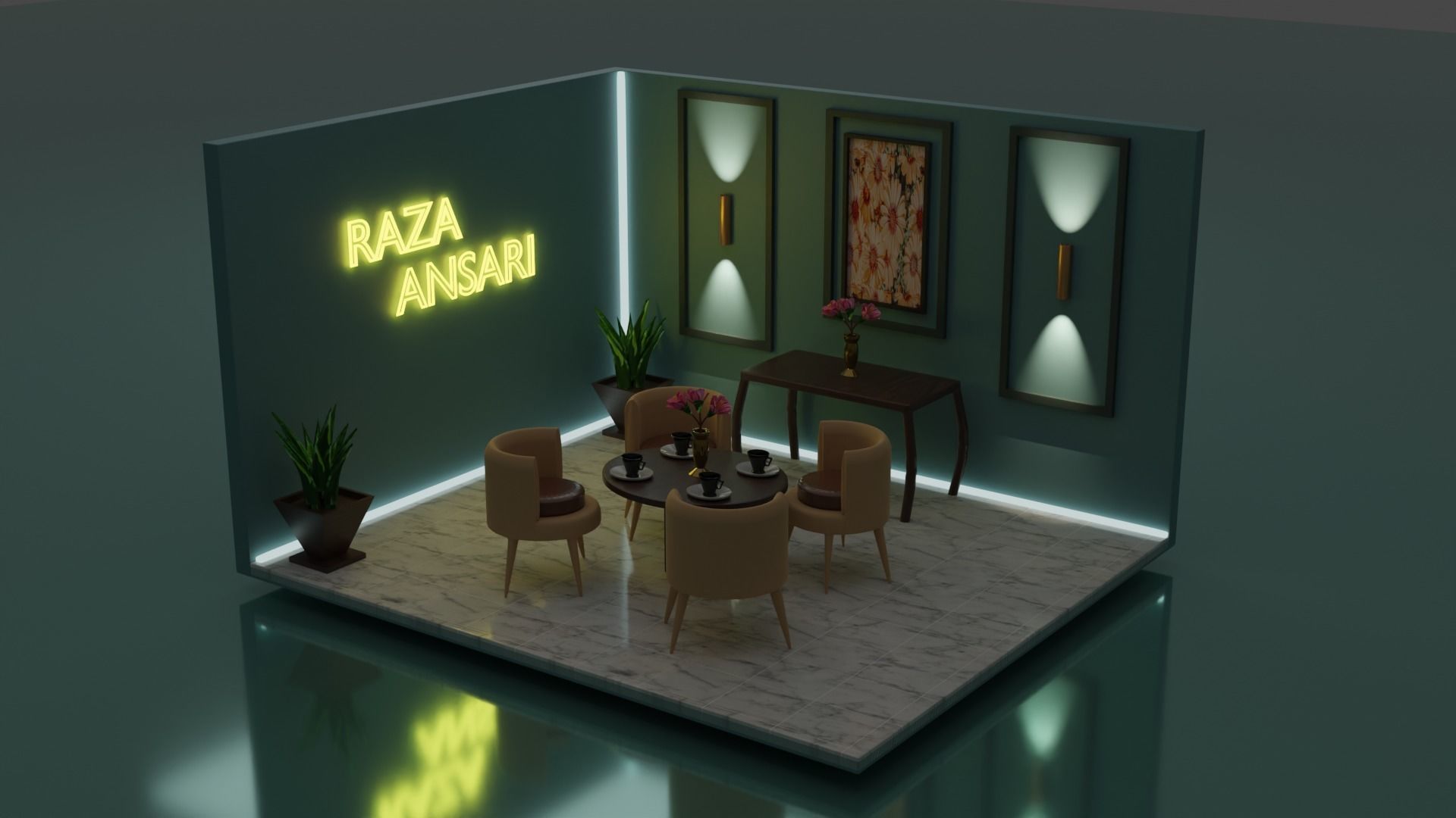 3D Sitting room apartment interior OR Drying Room modeling   3D model_1