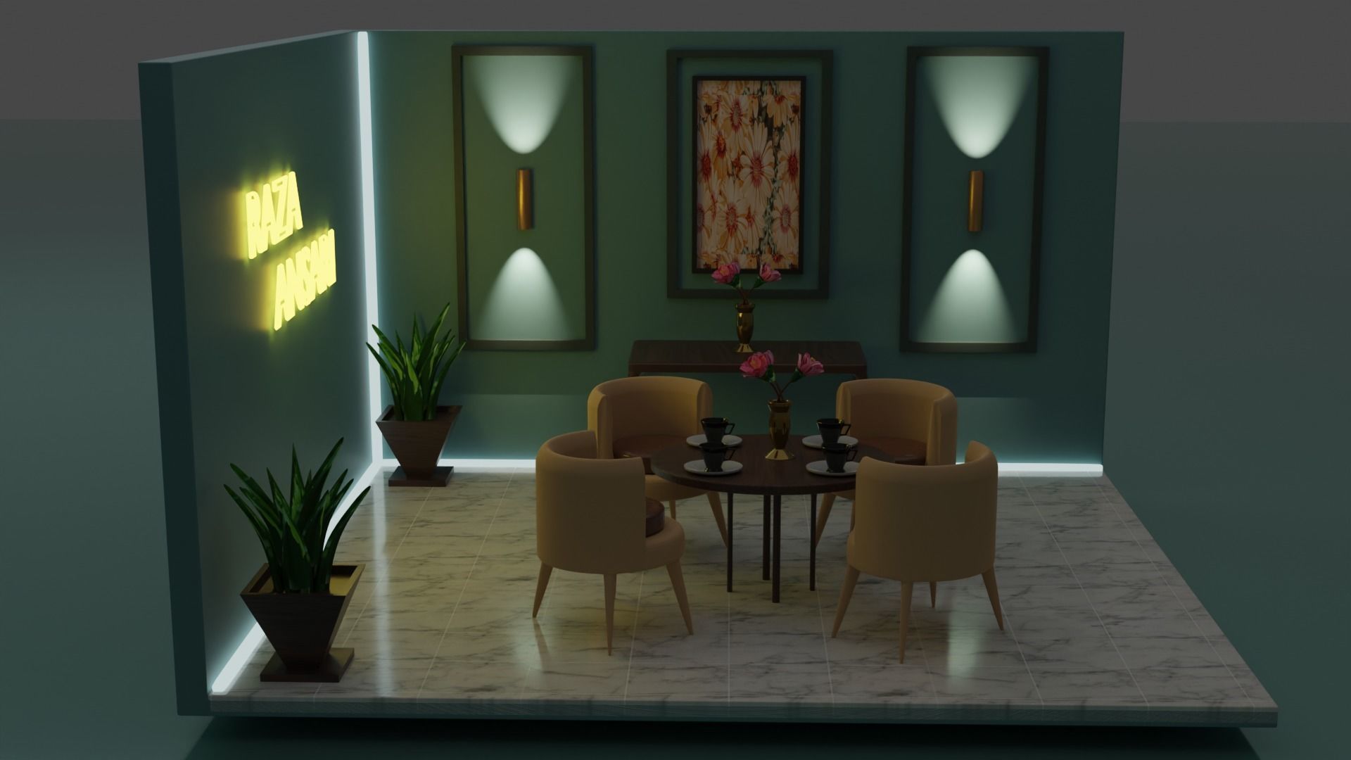 3D Sitting room apartment interior OR Drying Room modeling   3D model_2