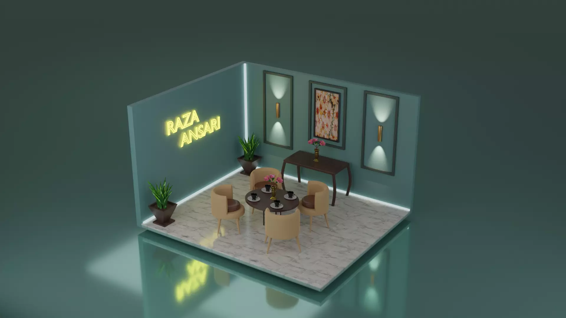 3D Sitting room apartment interior OR Drying Room modeling   3D model_0