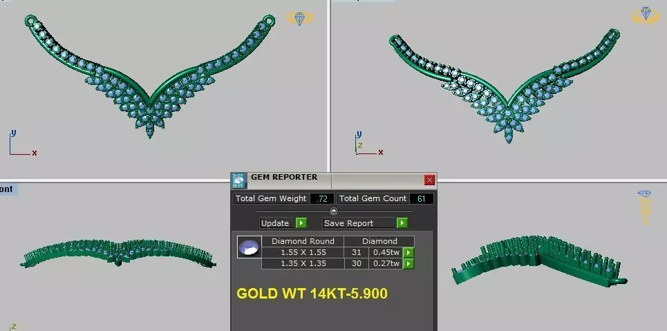 necklace set diamonds 3D print model