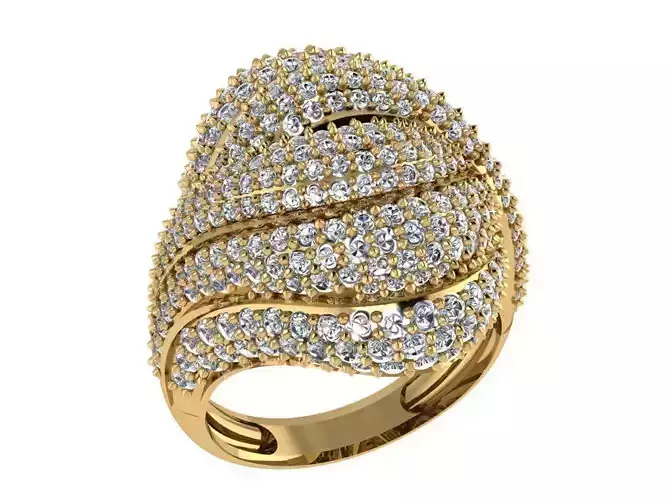 Ring378 gold ring with diamonds