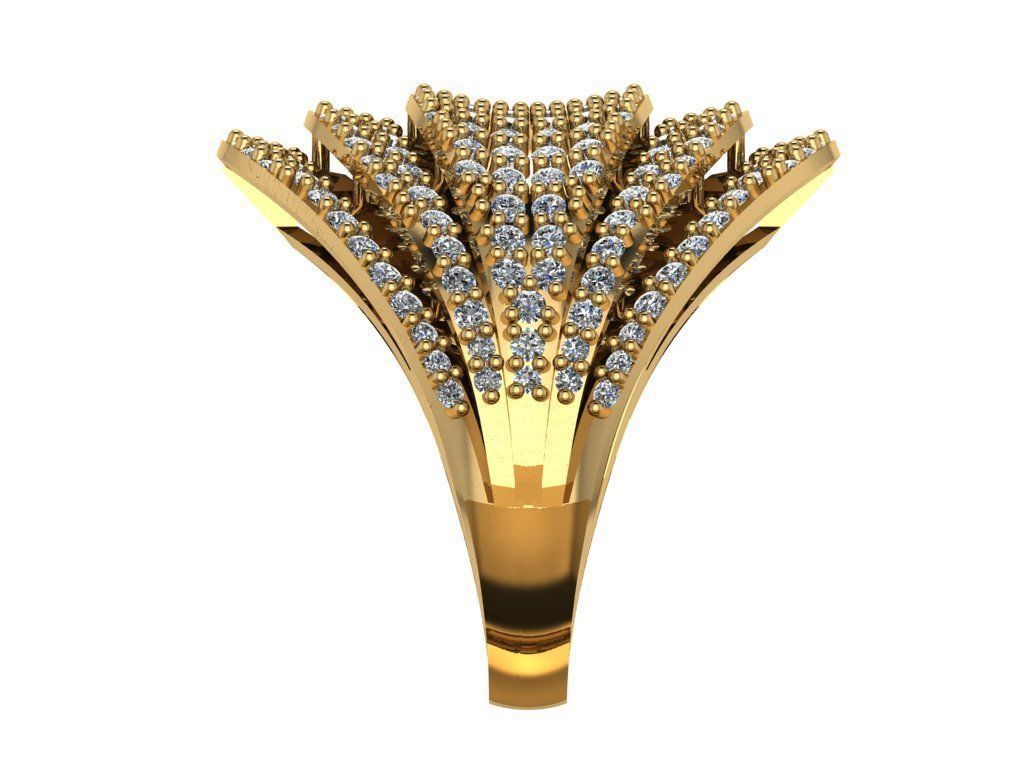 Ring379 elegant gold ring with diamonds 3D print model_3