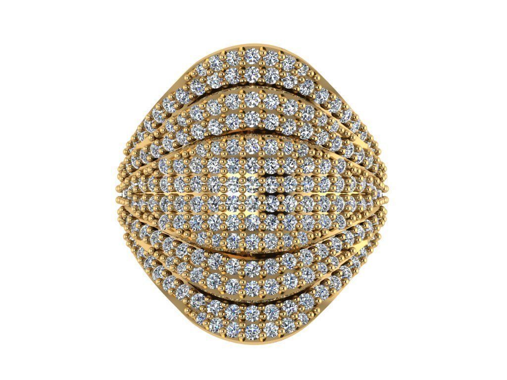 Ring379 elegant gold ring with diamonds 3D print model_1