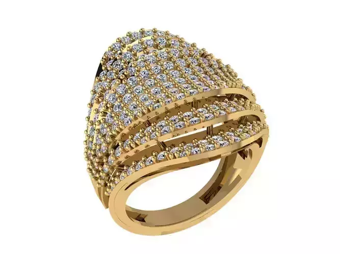 Ring379 elegant gold ring with diamonds