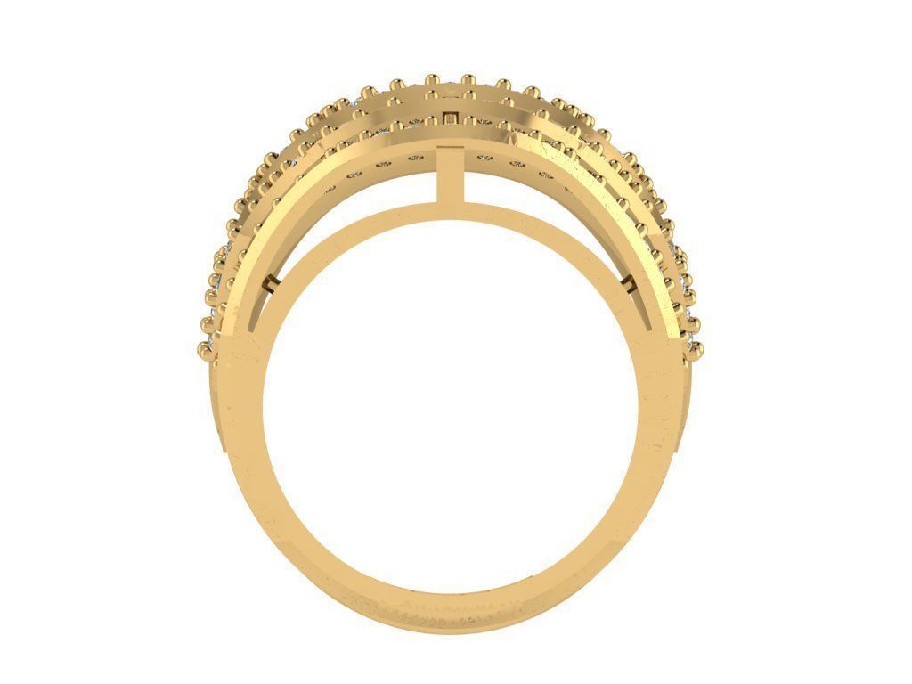 Ring379 elegant gold ring with diamonds 3D print model_2
