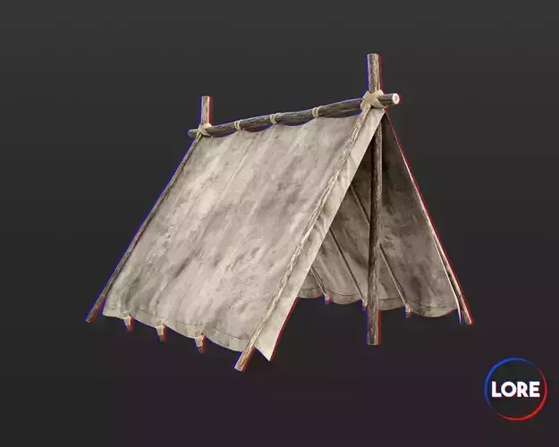 Medieval Crude Camp Tent Small Low-poly 3D model