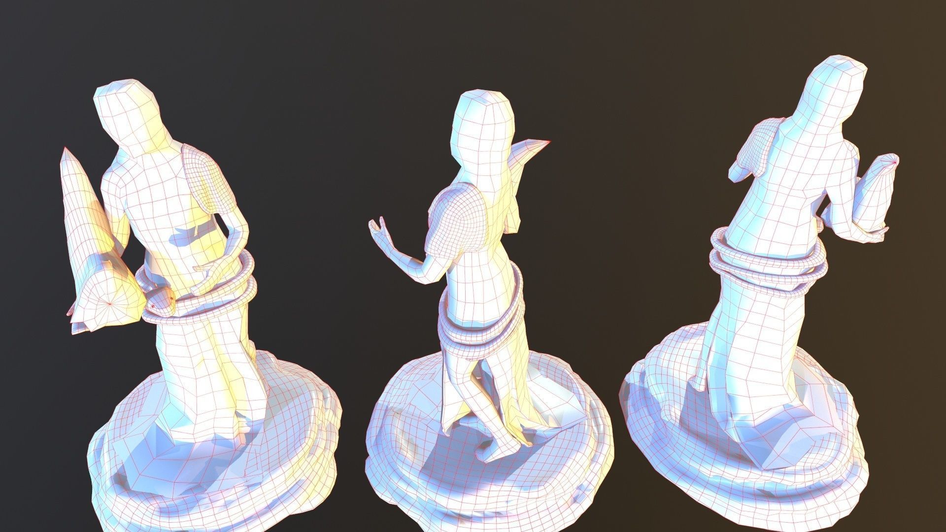 FortunaStatue three bronze statues 3D model_8