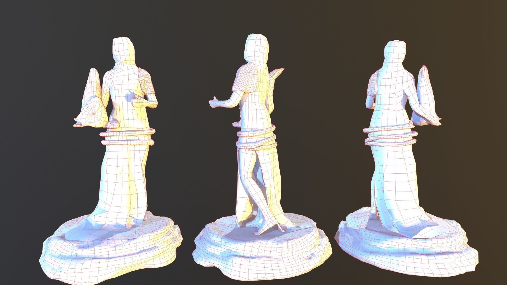 FortunaStatue three bronze statues 3D model_9