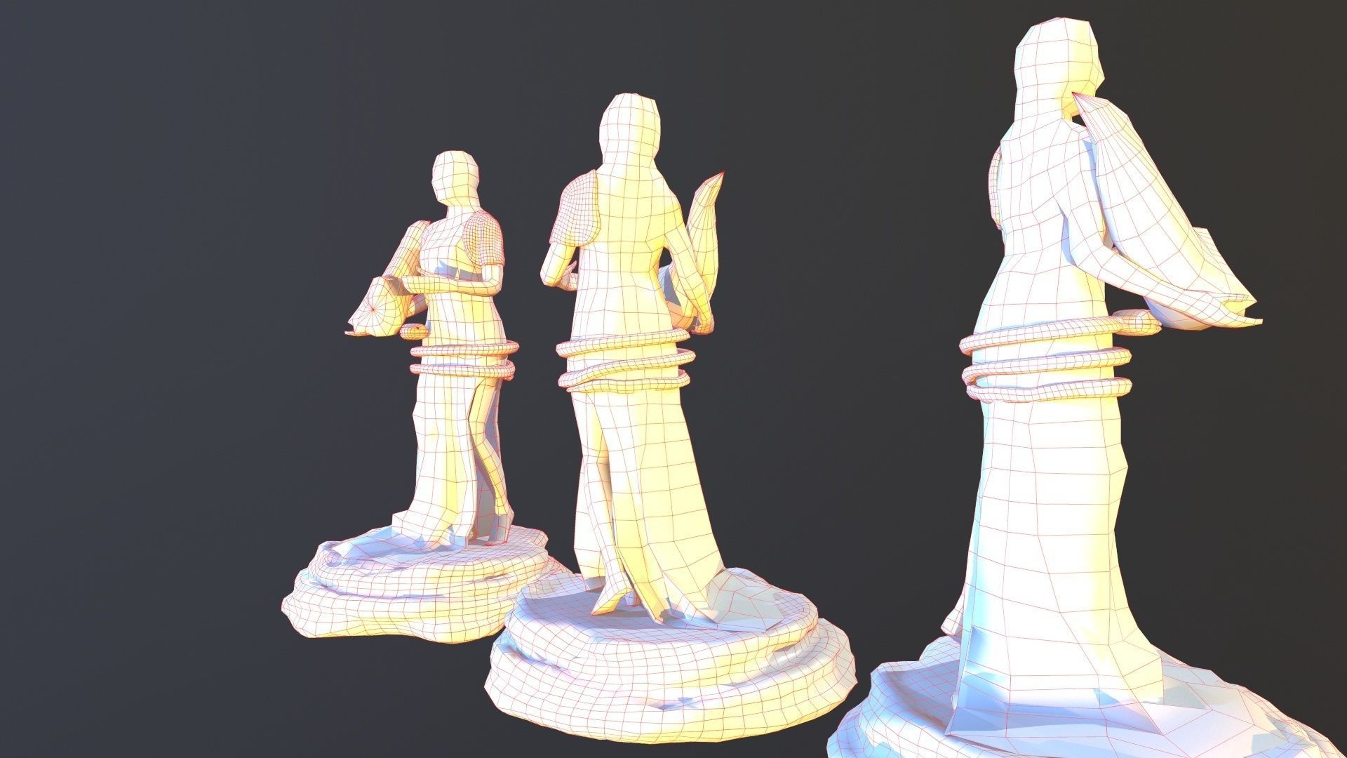 FortunaStatue three bronze statues 3D model_10