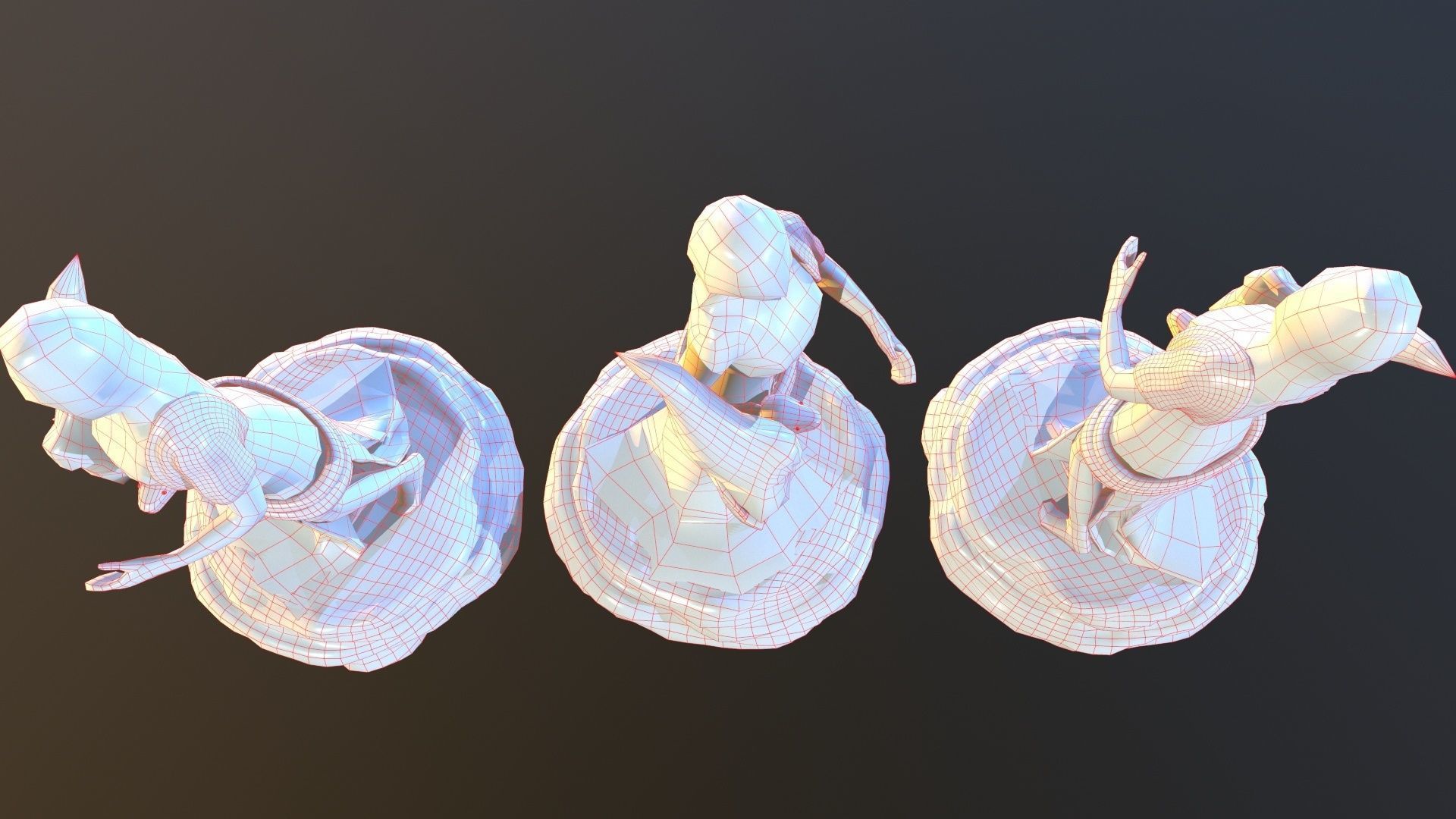 FortunaStatue three bronze statues 3D model_13