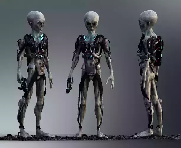 Sci Fi Alien Low-poly 3D model
