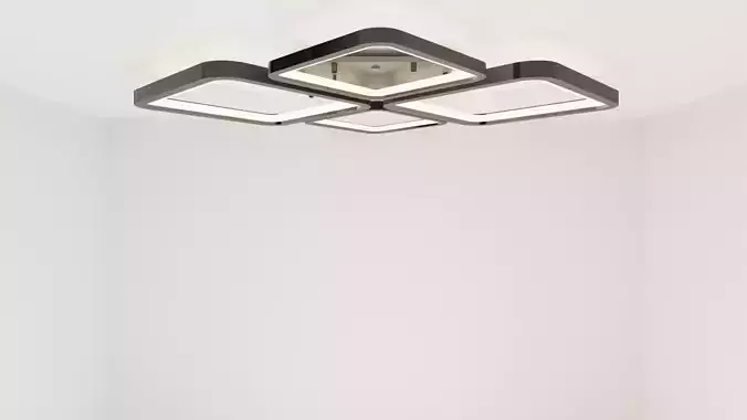 A modern square-shaped LED chandelier