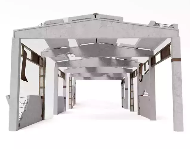 Old Concrete damaged hall da1