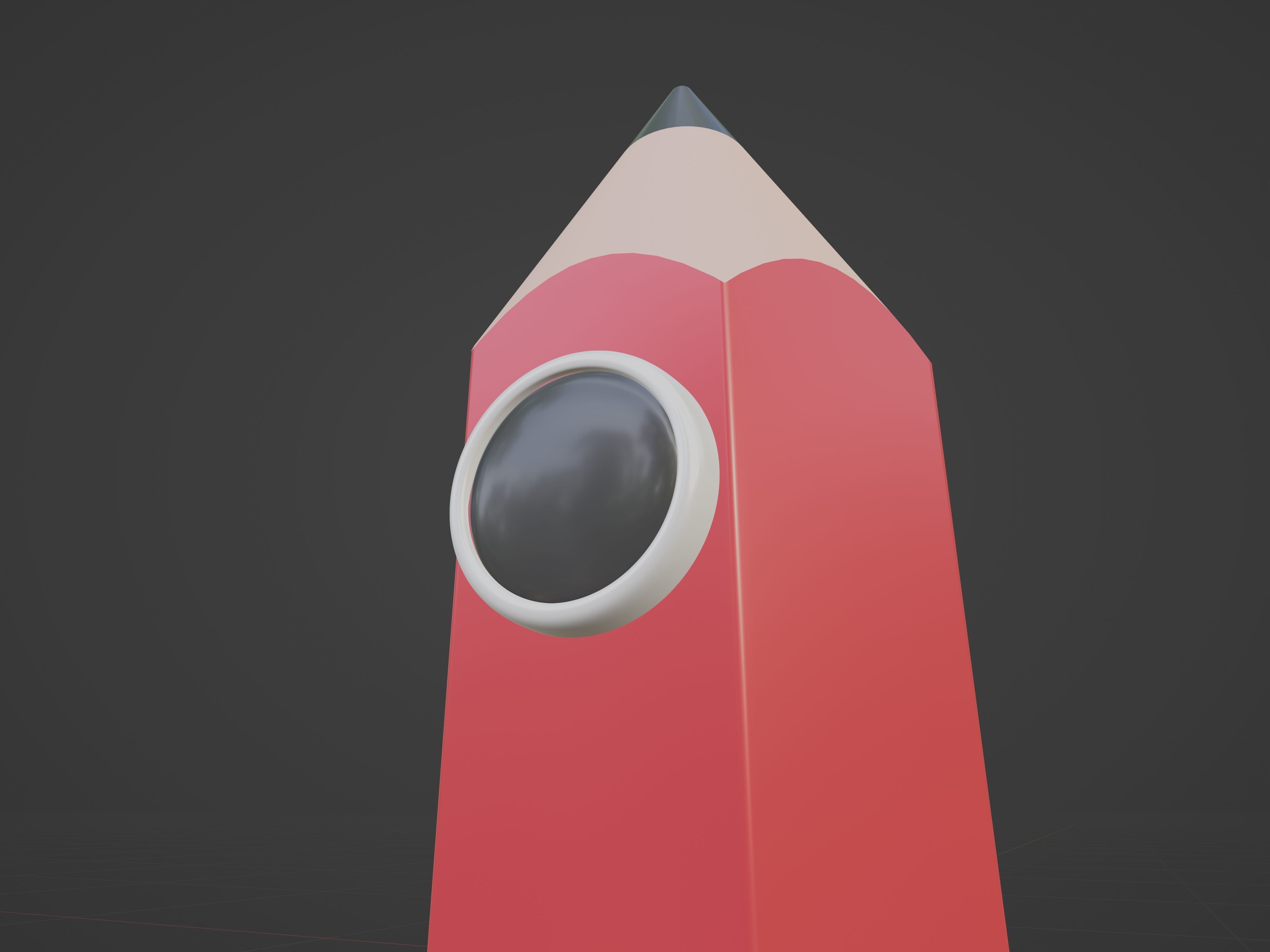 Pencil rocket 3D model_3