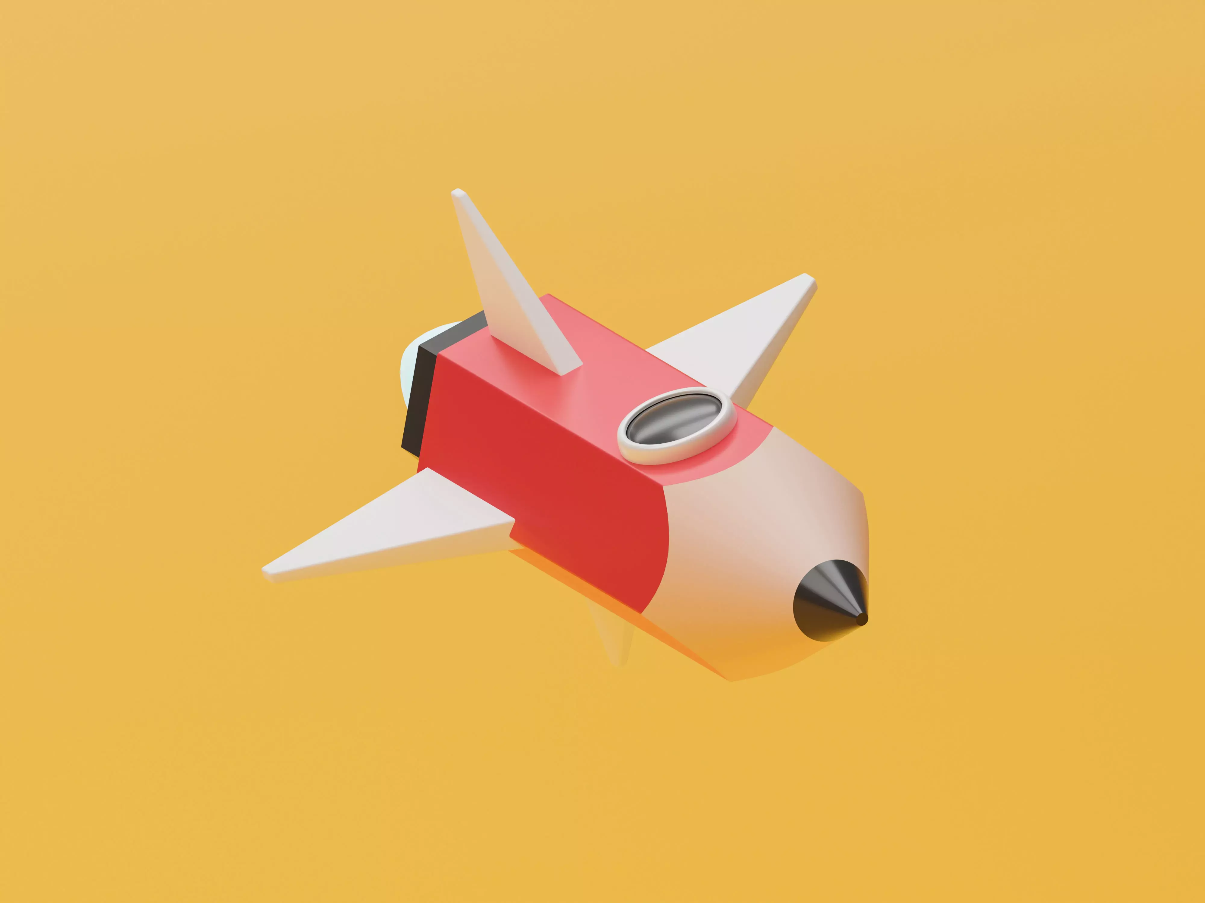 Pencil rocket 3D model_0