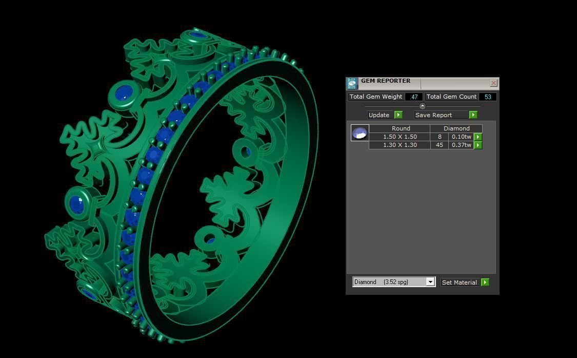 Crown Cross Ring 3D print model_5