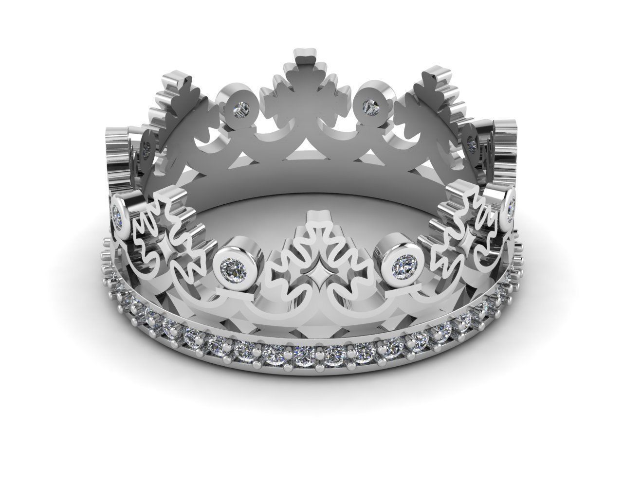 Crown Cross Ring 3D print model_2