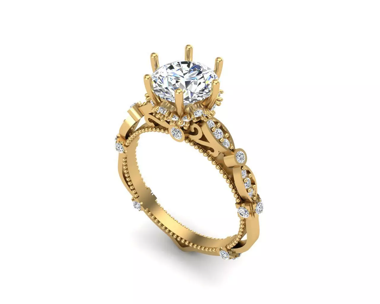 Solitaire ring 3D print model_0