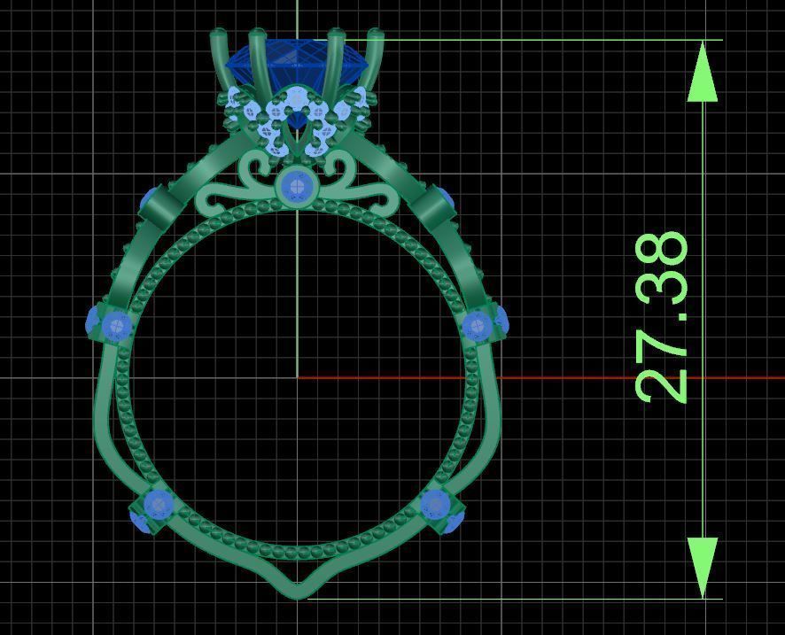 Solitaire ring 3D print model_4