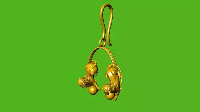 lion earrings stl verified