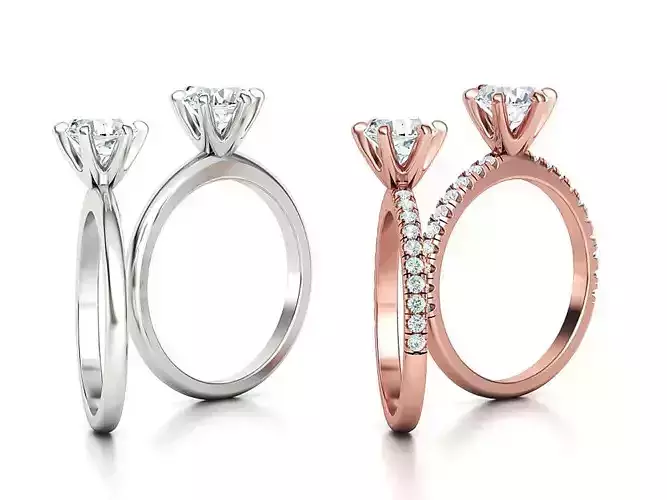 Solitaire Engagement Ring 1ct Stone Crown Head Collection 