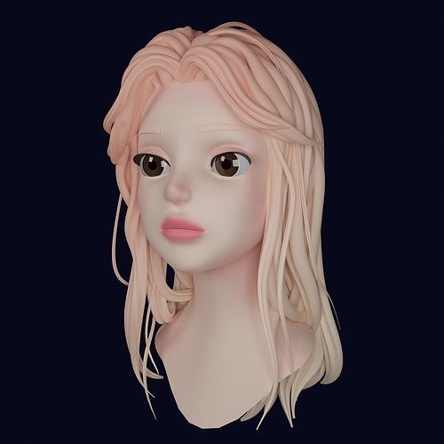 Cartoon female Head  3D model