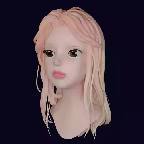 Cartoon female Head  3D model
