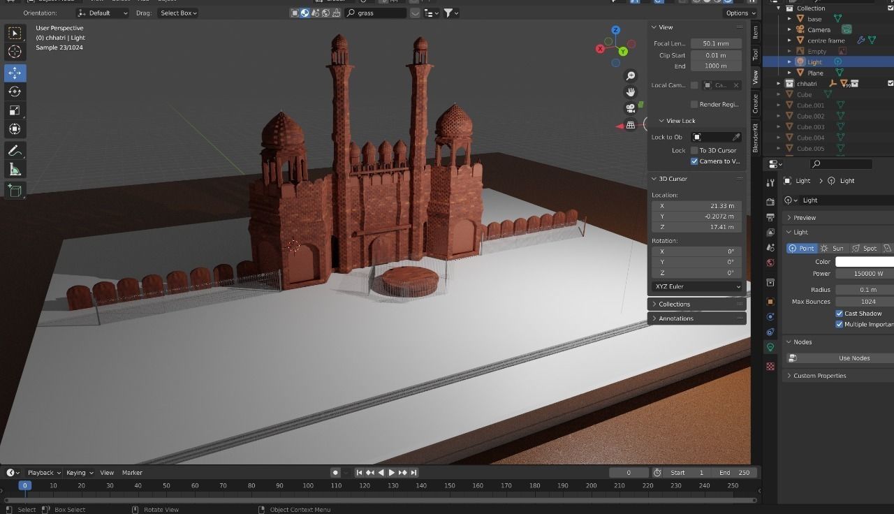 Redfort  Delhi India  republic day independence day 3D model_8