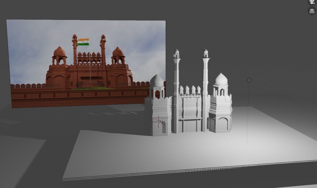 Redfort  Delhi India  republic day independence day 3D model_6