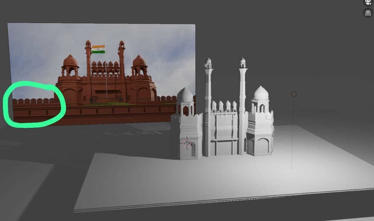 Redfort  Delhi India  republic day independence day 3D model_7