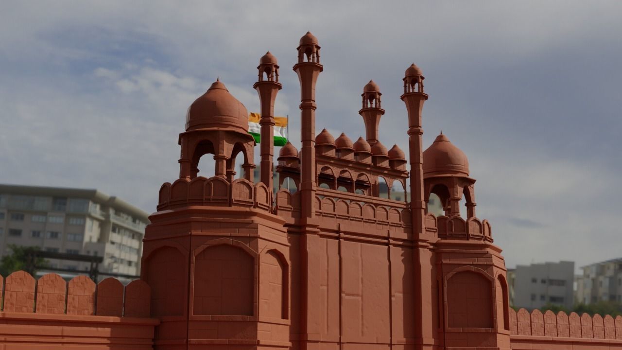 Redfort  Delhi India  republic day independence day 3D model_2