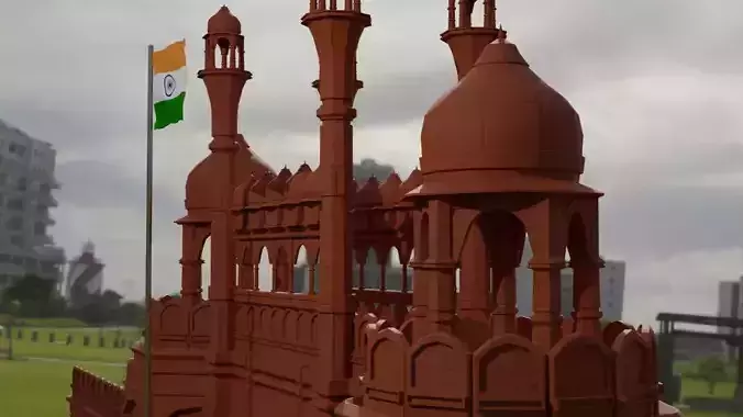 Redfort  Delhi India  republic day independence day 3D model