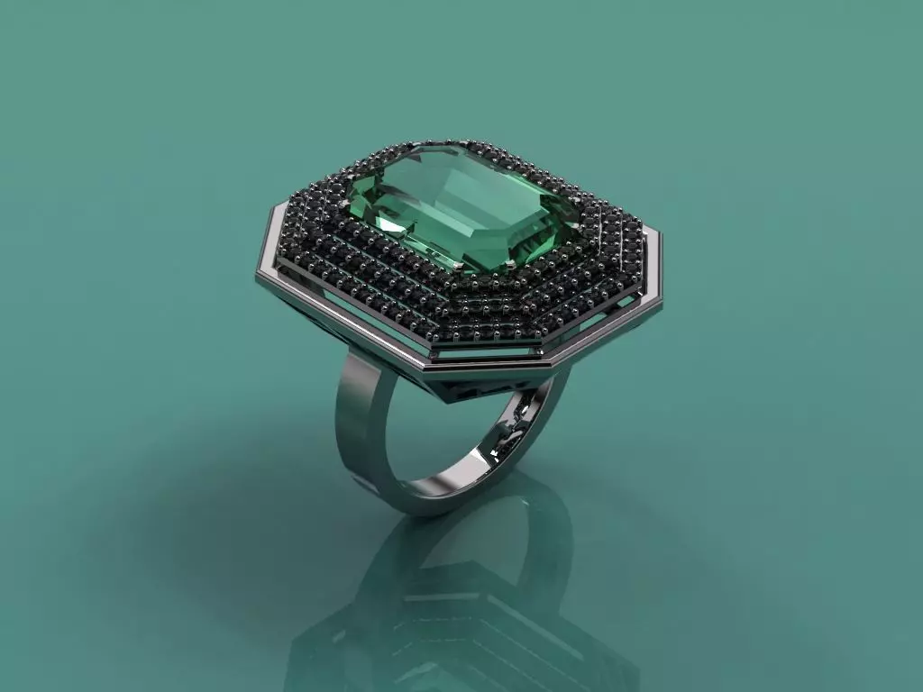 Emerald cut ring - 3D Jewelry - AN-525 3D print model