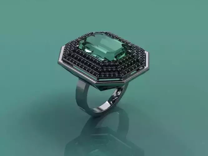 Emerald cut ring - 3D Jewelry - AN-525 3D print model