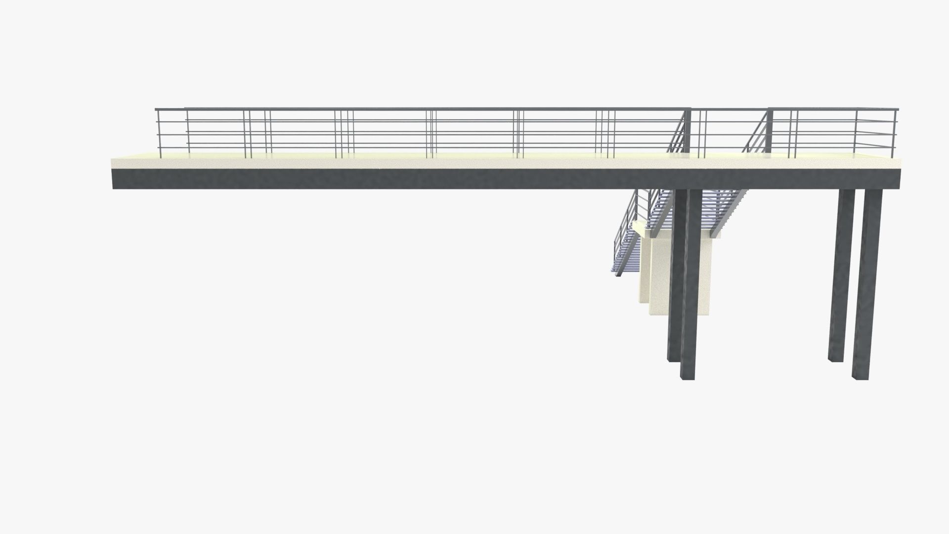 Railway Footbridge 3D model CGTrader