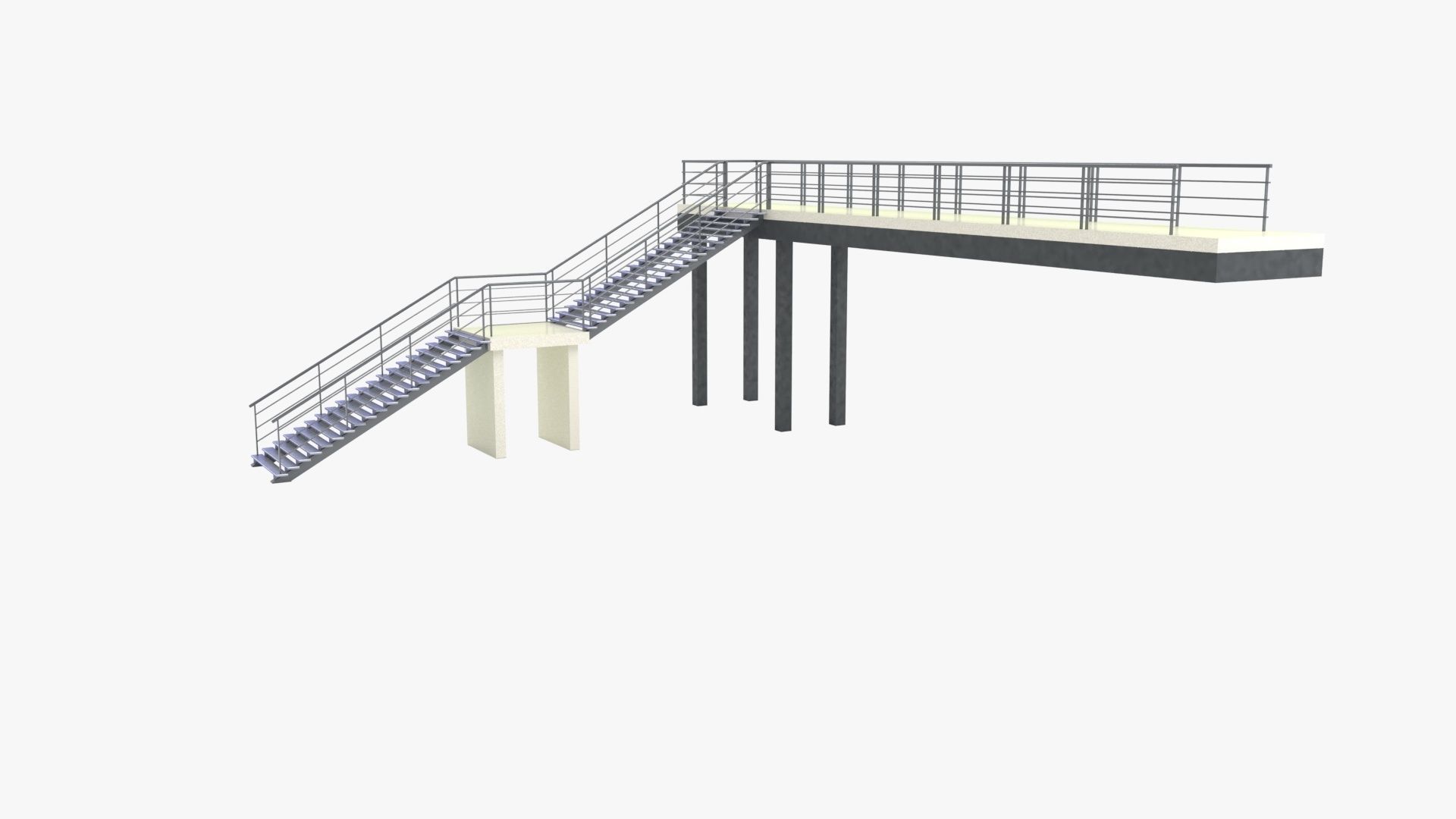 Railway Footbridge 3D model CGTrader