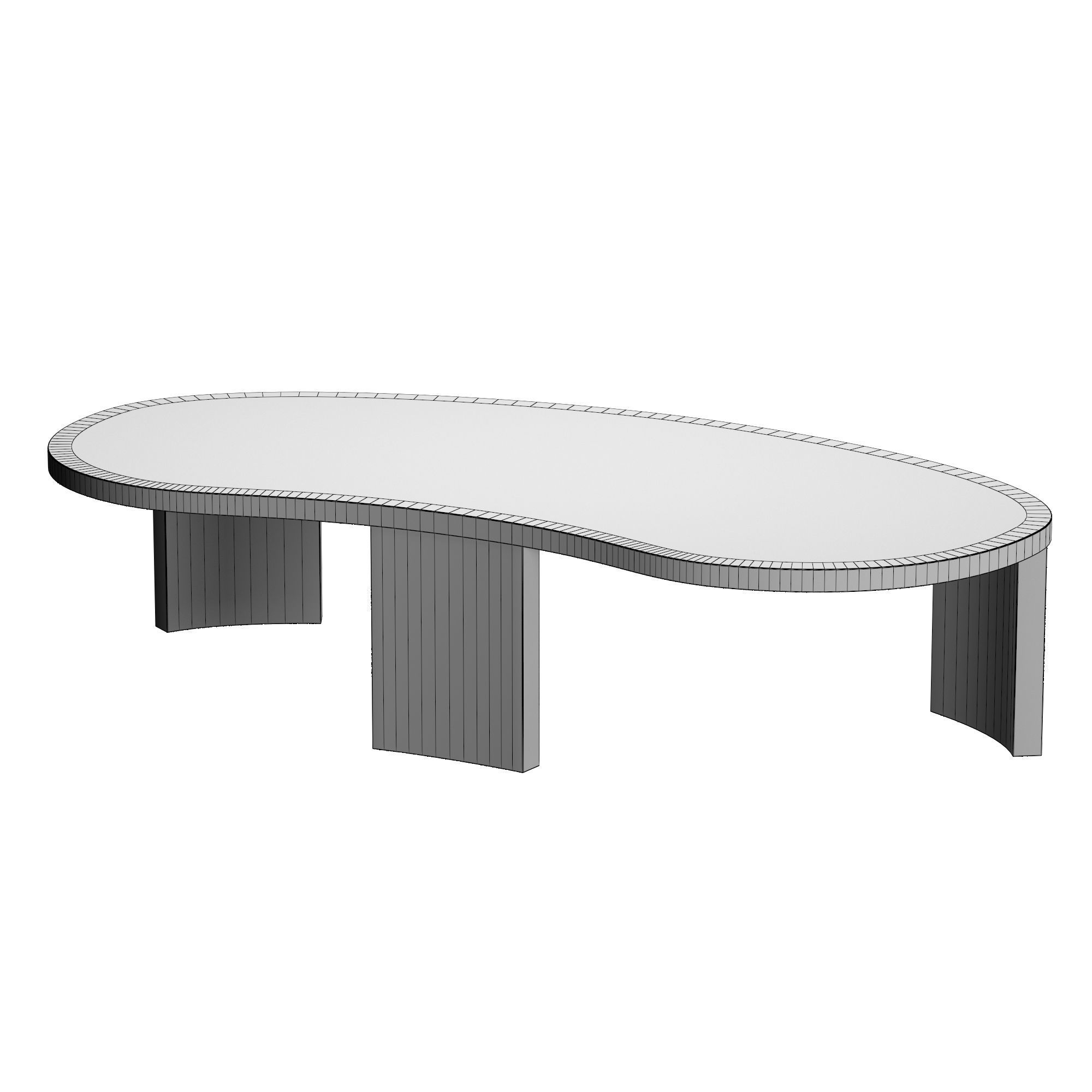 VINCI ITALIAN TRAVERTINE COFFEE TABLE 3D model_5