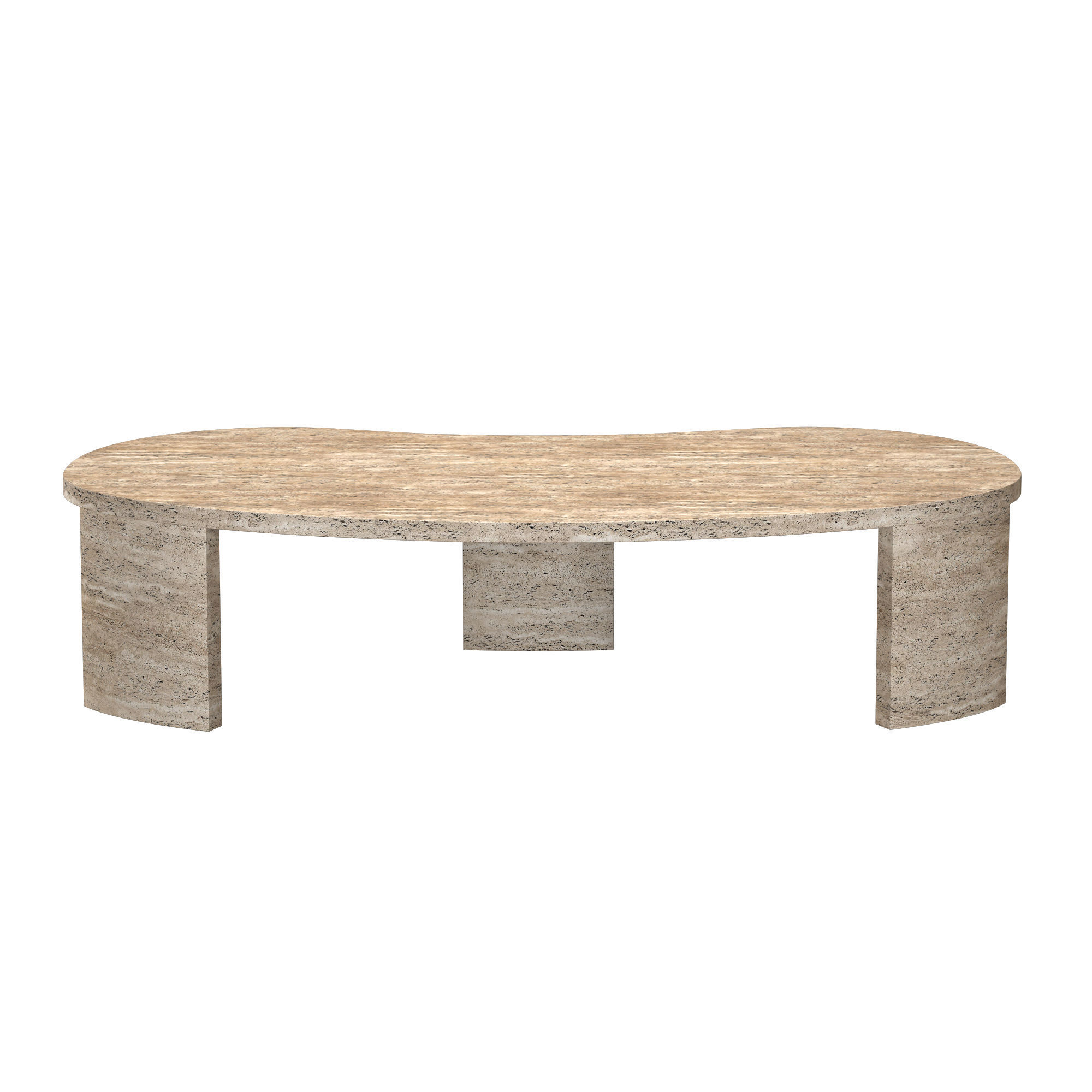 VINCI ITALIAN TRAVERTINE COFFEE TABLE 3D model_2