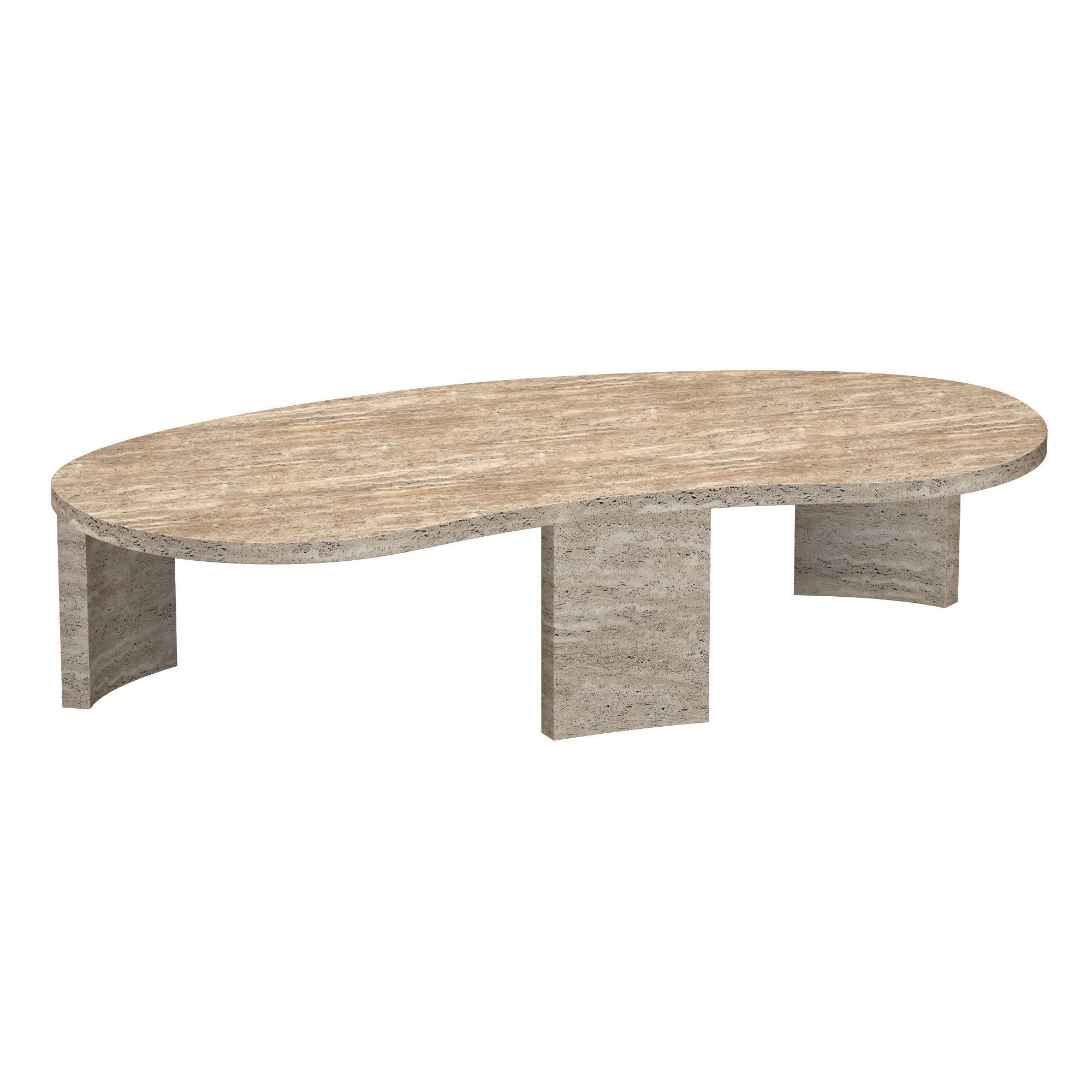 VINCI ITALIAN TRAVERTINE COFFEE TABLE 3D model_1