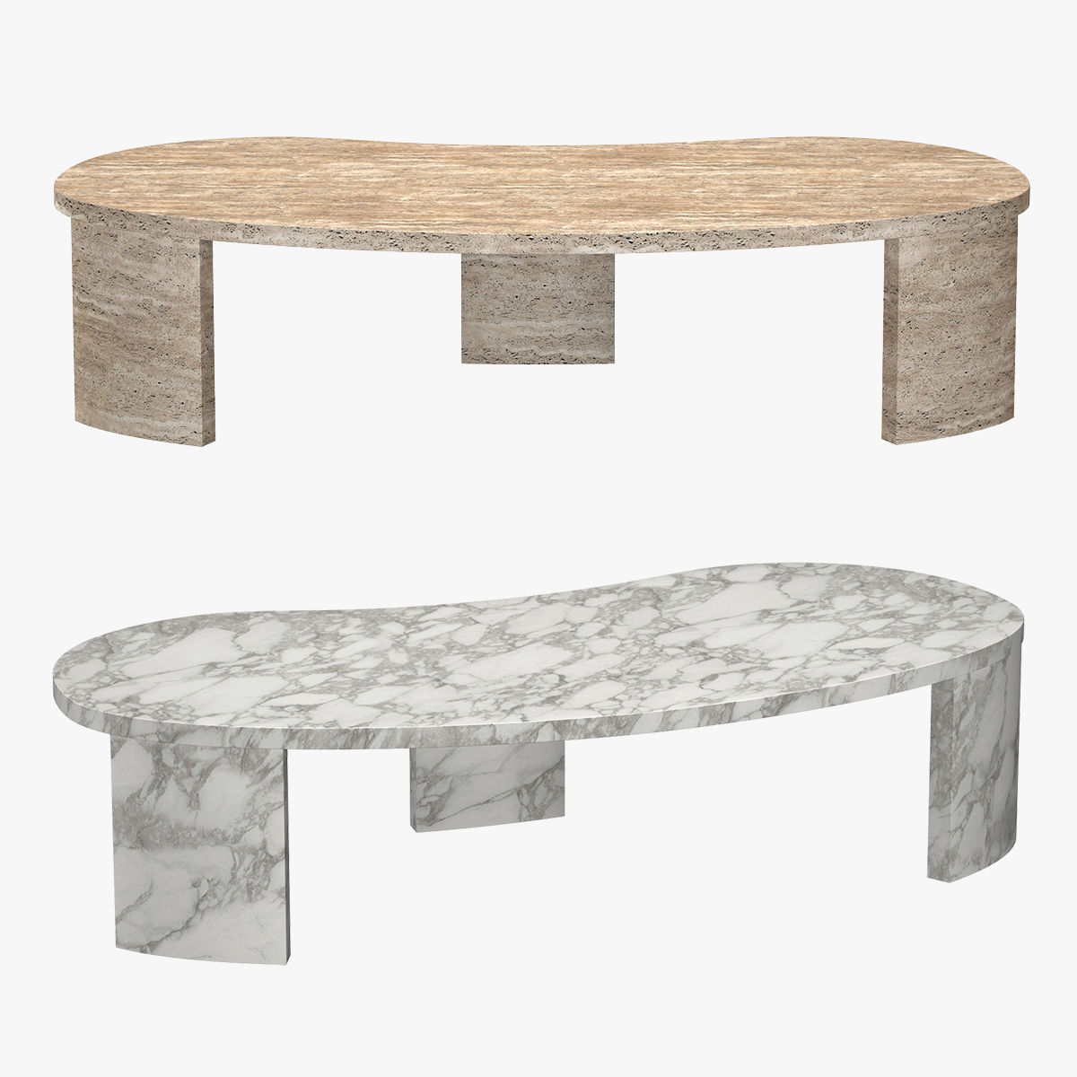VINCI ITALIAN TRAVERTINE COFFEE TABLE 3D model_6