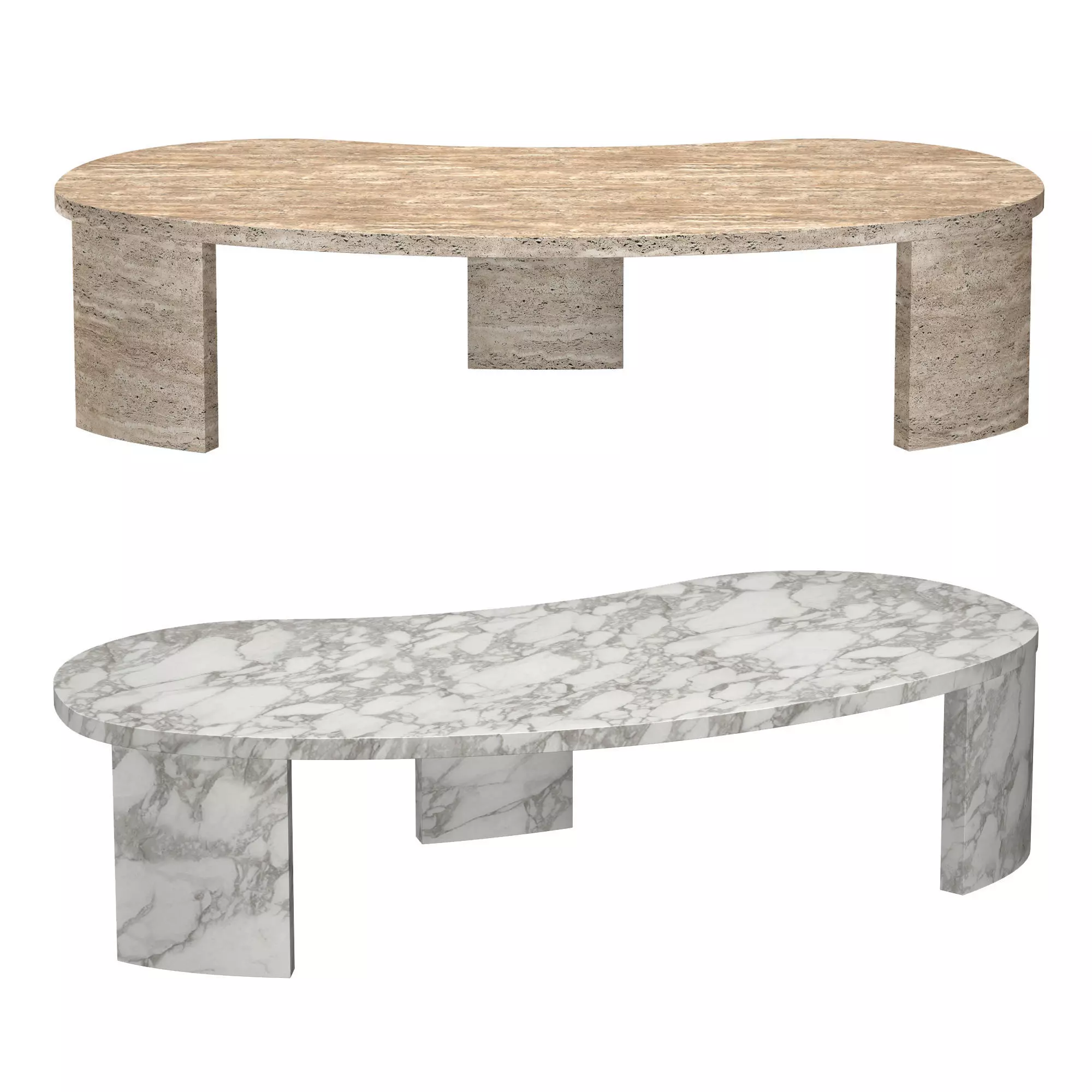 VINCI ITALIAN TRAVERTINE COFFEE TABLE 3D model_0