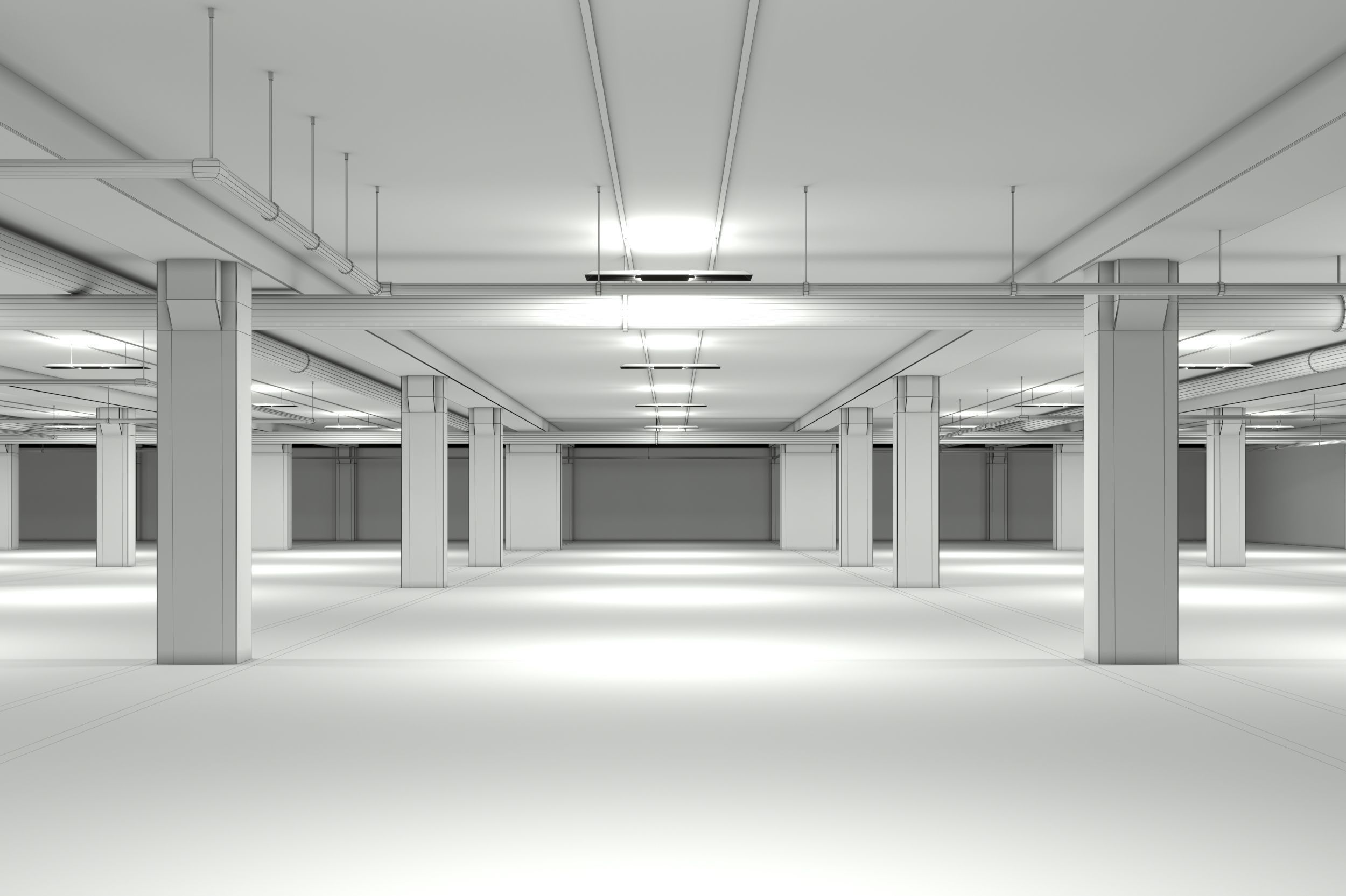 basement low poly underground parking Low-poly 3D model_7