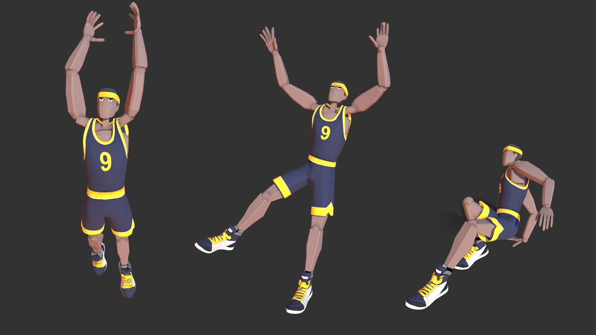 Basketball8 FULL BASKETBALL ANIMATION PACK Low-poly 3D model_14