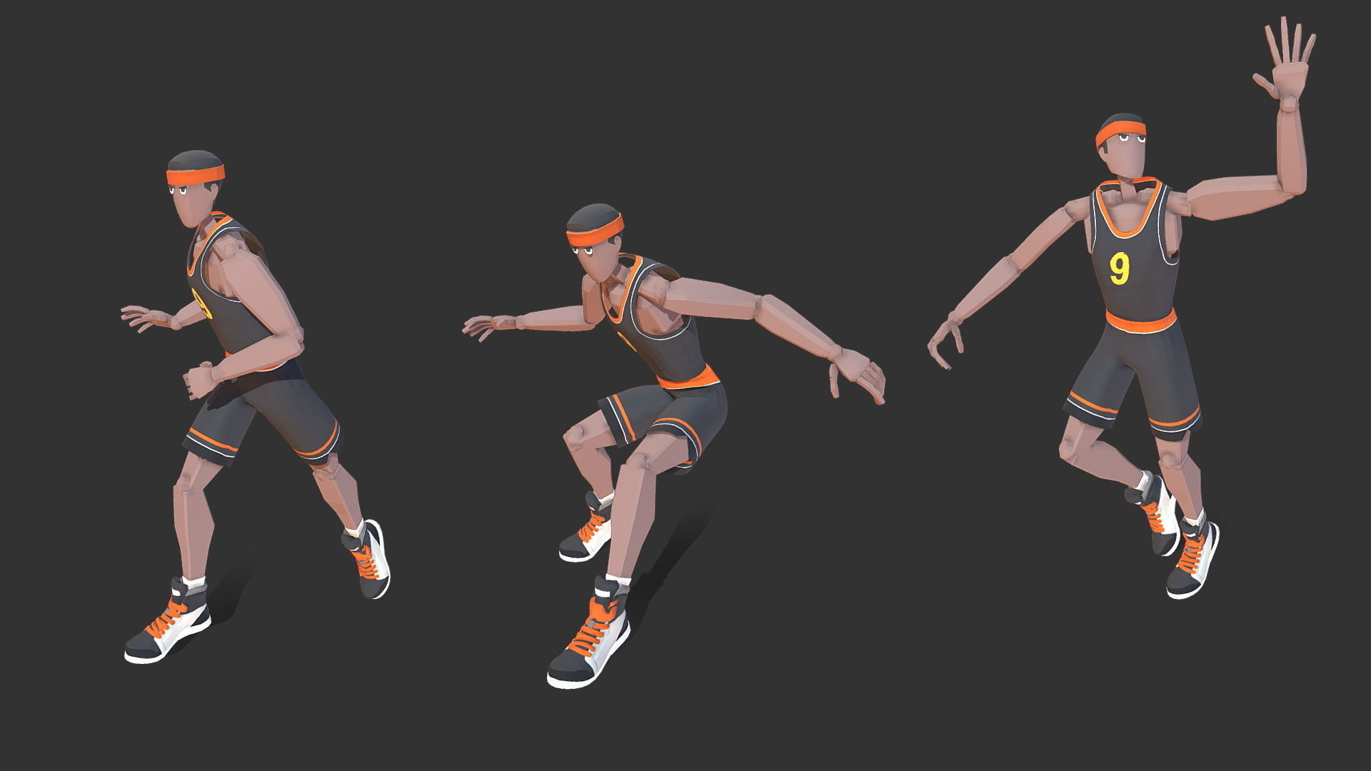 Basketball8 FULL BASKETBALL ANIMATION PACK Low-poly 3D model_16