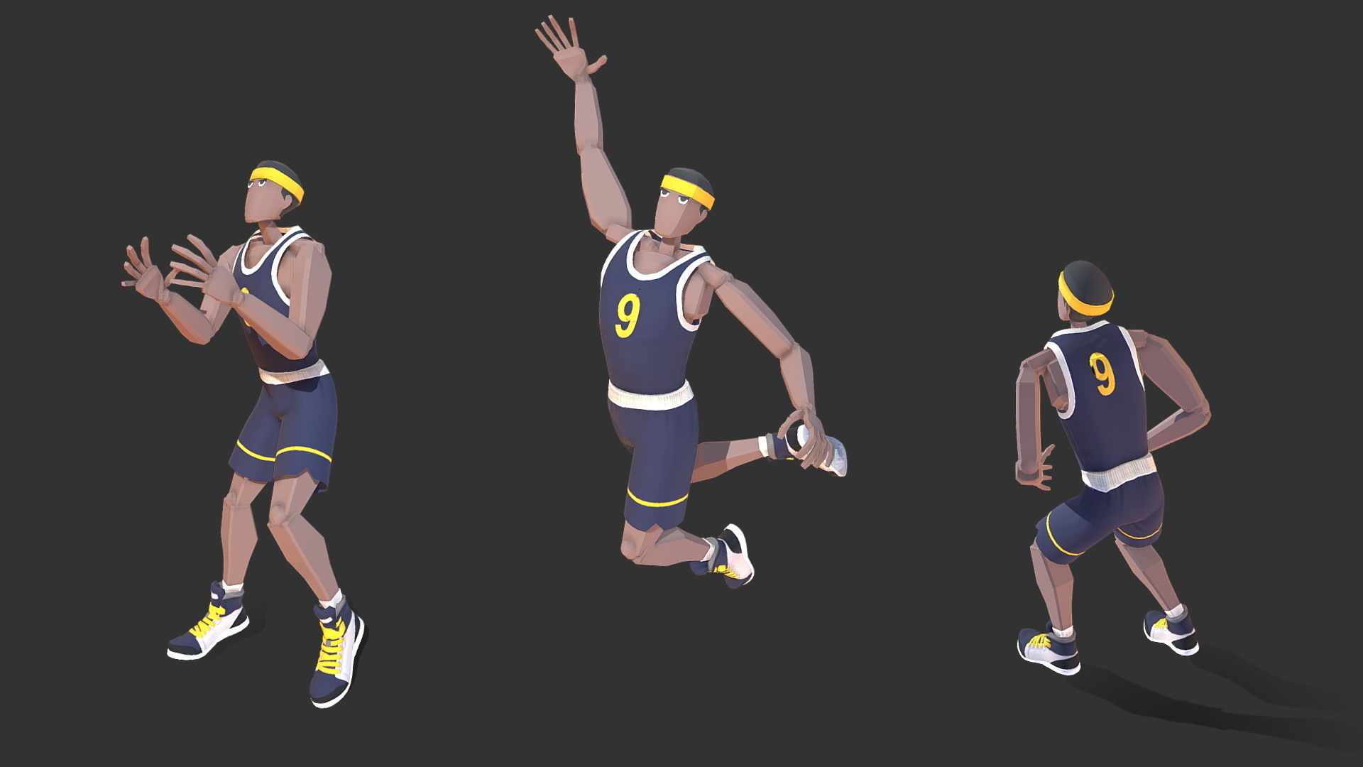 Basketball8 FULL BASKETBALL ANIMATION PACK Low-poly 3D model_13