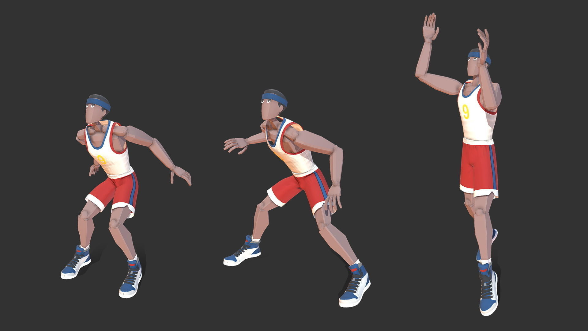Basketball8 FULL BASKETBALL ANIMATION PACK Low-poly 3D model_12