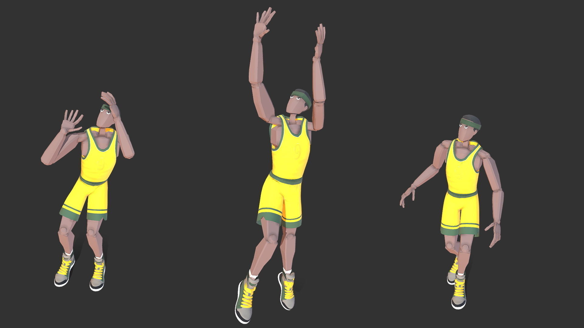 Basketball8 FULL BASKETBALL ANIMATION PACK Low-poly 3D model_15