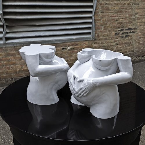 pregnant woman pot planters 3D print model
