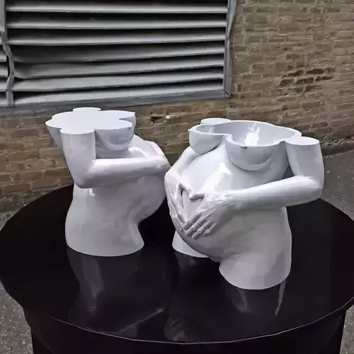 pregnant woman pot planters